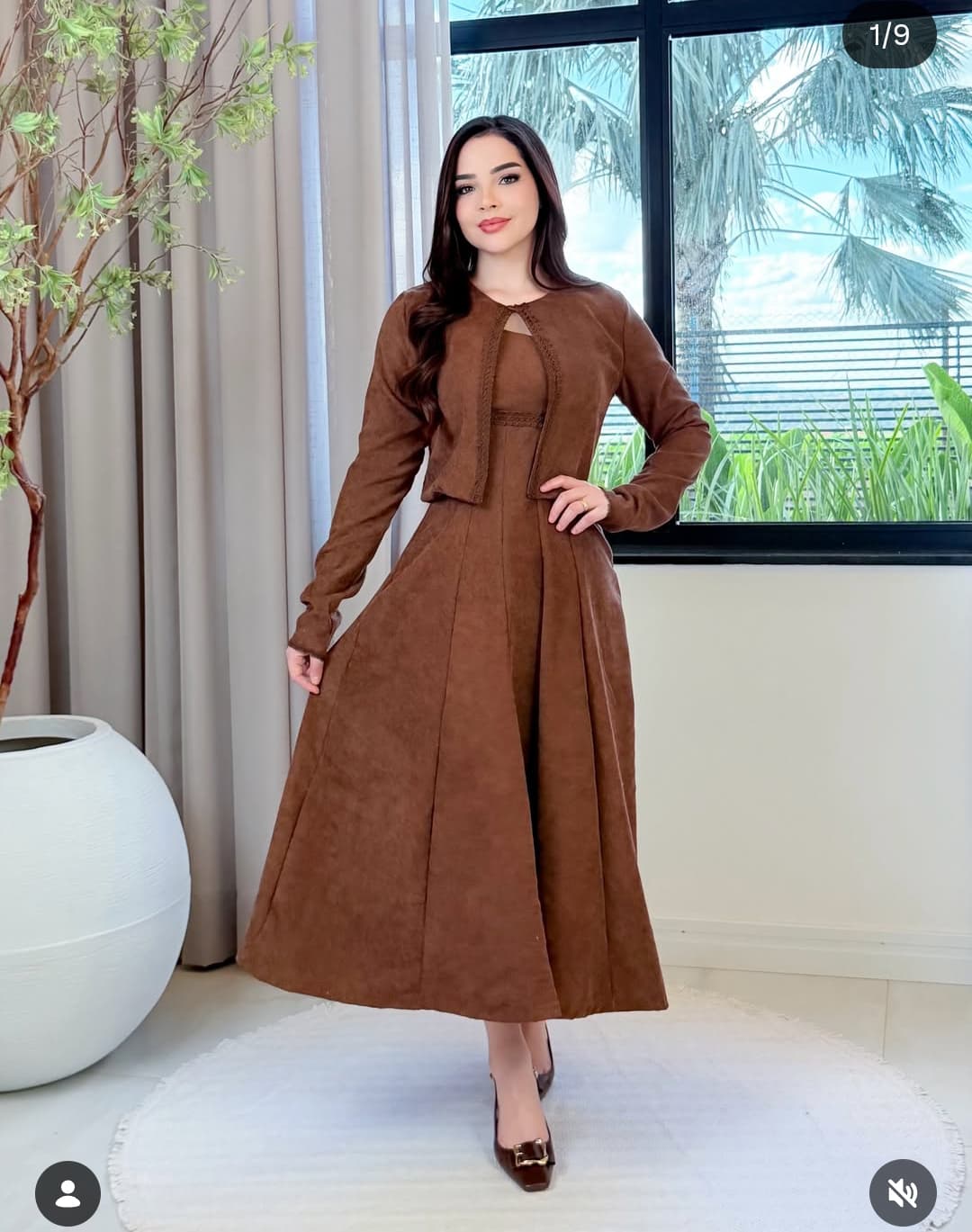 vestido de alças e casaqueto